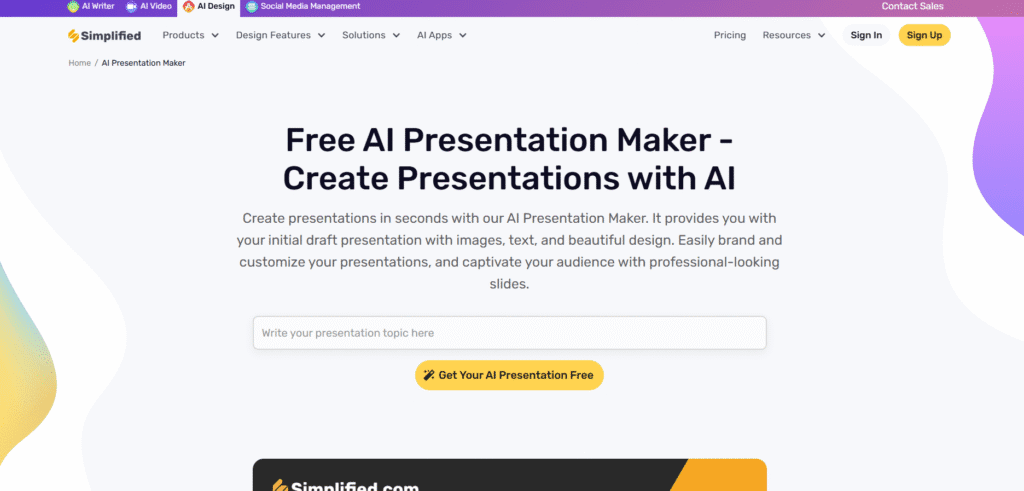 Simplified (AI Presentations)