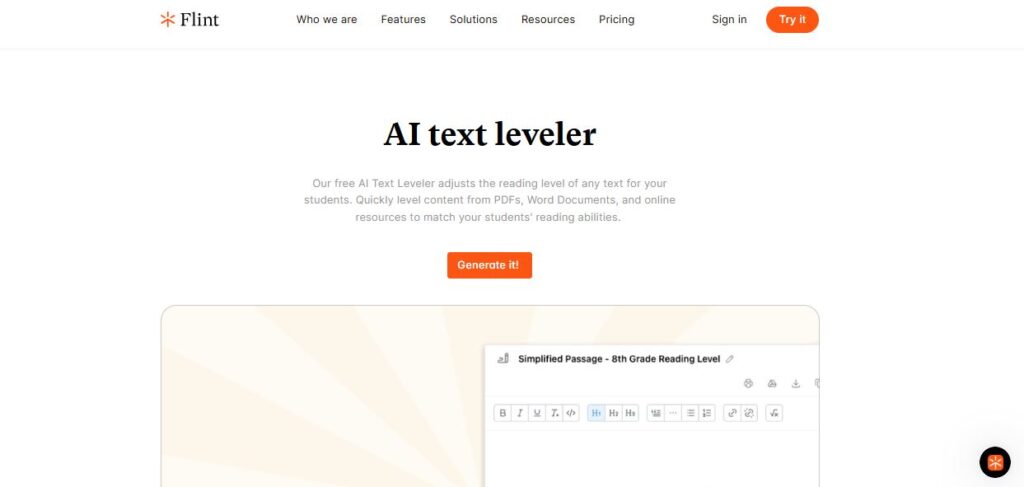 Flint's Text Leveller