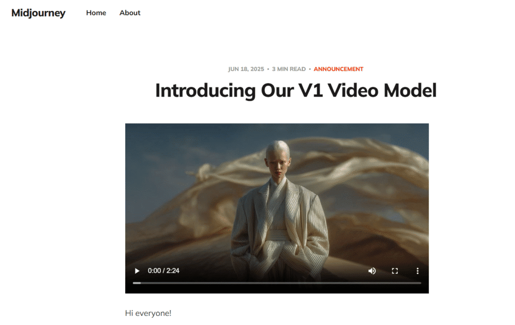 Midjourney Video V1