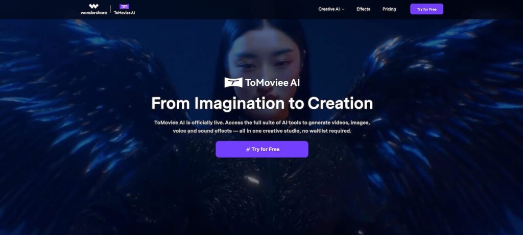 Wondershare ToMoviee AI